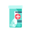 transparent plastic jar with pills in capsules vector image