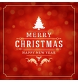 christmas lights and typography label design vector image