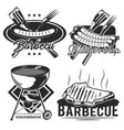 set bbq vintage emblems vector image vector image