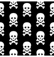 skull seamless pattern background white black vector image