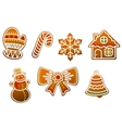 gingerbread cookies set vector image