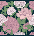 beautiful floral seamless pattern with pink vector image vector image