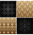 seamless set four vintage backgrounds ornament dec vector image