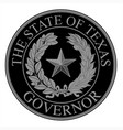 texas state governor seal vector image