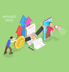 Isometric flat concept affiliate sales Royalty Free Vector