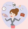 business mom balance work and life cartoon vector image