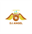 dj angel logo vector image
