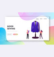 dressmaking sewer profession landing page vector image