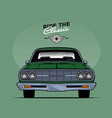 green classic car front view vector image vector image