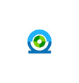 round disk technology logo vector image vector image