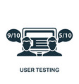 user testing icon monochrome simple web design vector image vector image