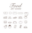 20 icons for food set infographic design vector image vector image