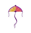 flying color kite isolated sankranti fest symbol vector image vector image
