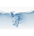 ice cubes in water realistic iced pieces vector image vector image