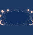magic blue background with moon and sun crescent vector image vector image