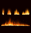 realistic colorful image line bon fire flame vector image