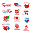 cardiology medicine clinic heart icons vector image