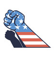 fist with us flag vector image