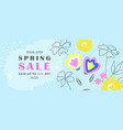 spring sale poster template with colorful flower vector image vector image