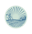farm logo black and white vector image vector image