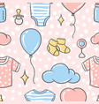 happy birthday seamless pattern holiday baby vector image vector image