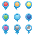 set of blue circle pointers in the colors of the r vector image vector image