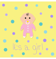baby shower card its a girl flat design style vector image vector image