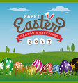 happy easter season greeting card vector image