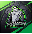 panda fighter esport mascot logo vector image vector image