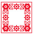 polish traditional folk art square frame or border vector image vector image
