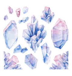 watercolor pastel colored crystals vector image