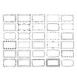 hand drawn line photo frame borders set vector image vector image