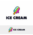 ice cream logo template designice shop icon vector image
