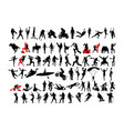 set of silhouettes of sports people vector image