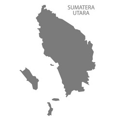 Sumatera utara indonesia map grey Royalty Free Vector Image