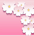 abstract floral pink background with 3d flowers vector image vector image