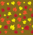 maple leaves seamless green orange art vector image