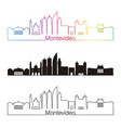 montevideo skyline linear style with rainbow vector image