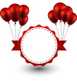 award red ribbon background with balloons vector image