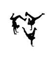 hip hop dancer silhouettes vector image