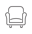 armchair line icon on white background vector image