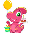 funny dinosaur cartoon character vector image vector image