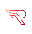letter r wing logo vector image vector image