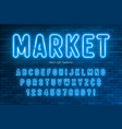 neon light alphabet extra glowing font design vector image