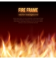 burning fire frame fiery background vector image