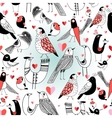 graphic pattern in love birds vector image