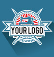vintage sewing machine logo shop vector image