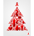 christmas tree with aids icons vector image vector image