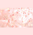 delicate background with falling pink rose vector image vector image