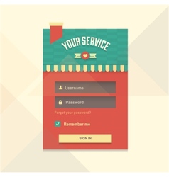 Login screen ui design Royalty Free Vector Image